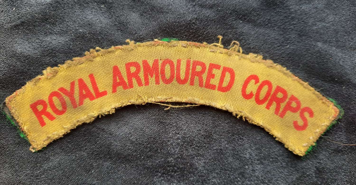 Royal Armoured Corps Printed Shoulder Title