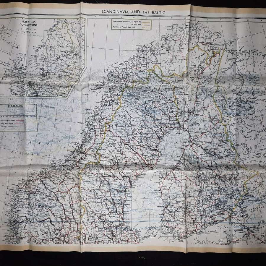 RAF Escape Map Scandinavia and the Baltic