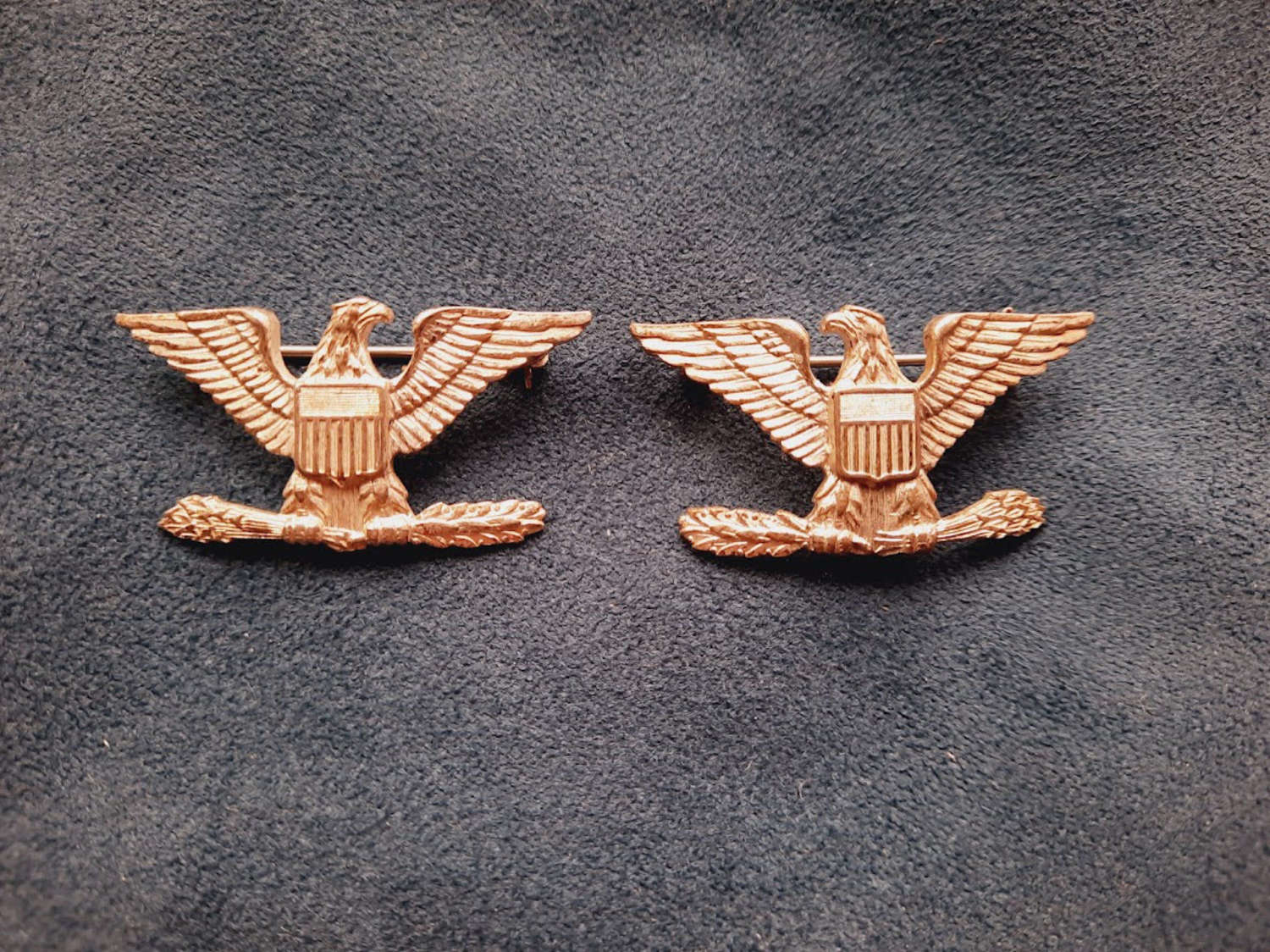 WW2 US Full Colonel Eagles Pair