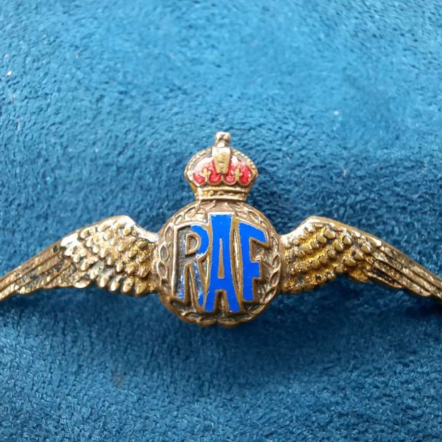 RAF Pilot Wings Sweetheart Brooch
