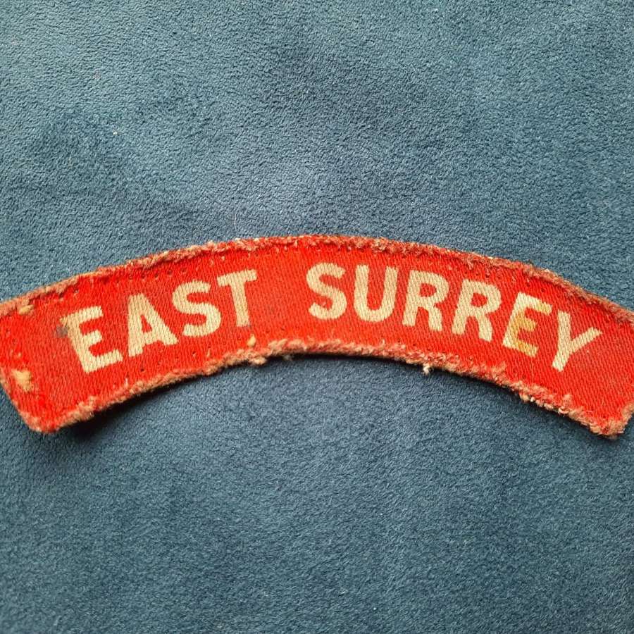 East Surrey Regiment Printed Shoulder Title