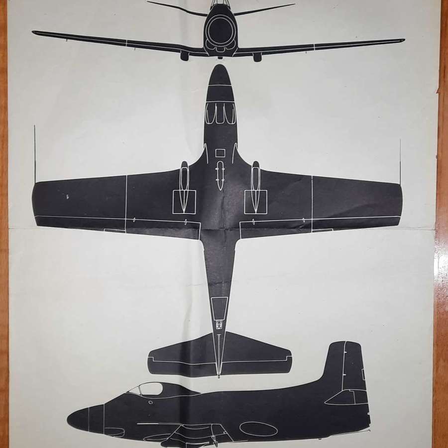 XA2D-1 Skyshark Recogntion Silhouette Poster