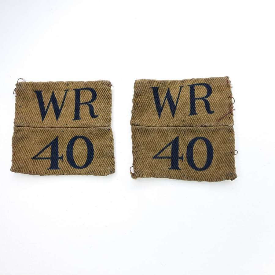 40th West Riding Home Guard Printed Patches