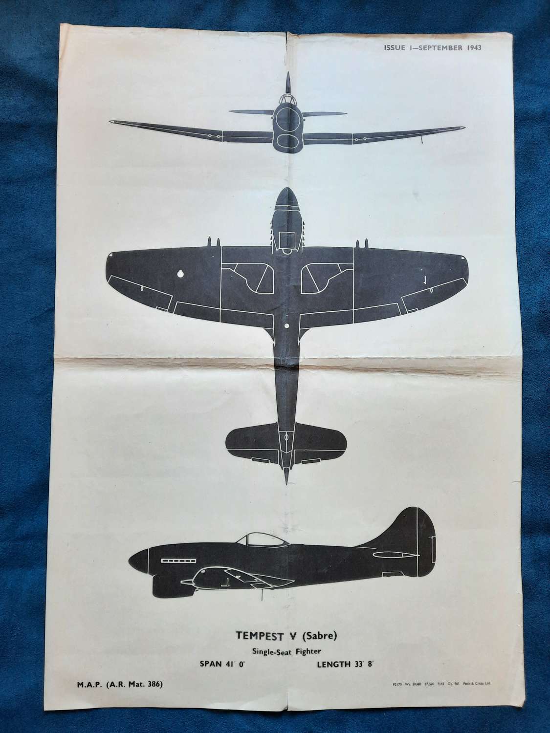 WW2 Hawker Tempest V Recognition Poster