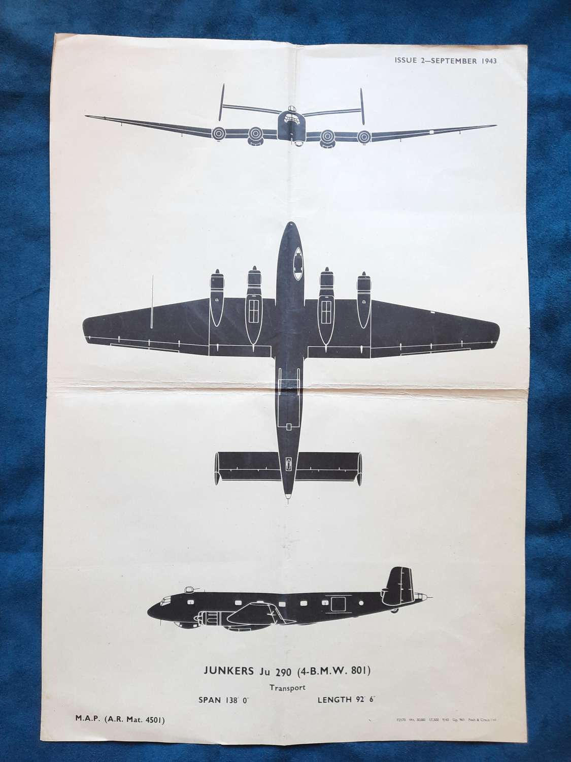 WW2 Junkers JU-290 Recognition Poster