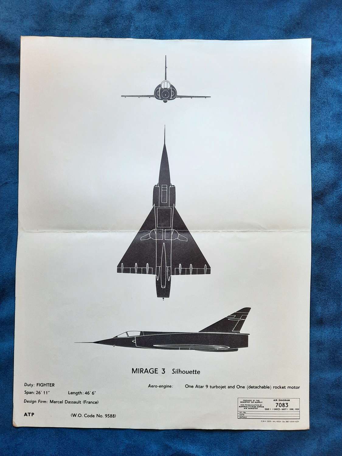 Dassault Mirage 3 Recognition Poster