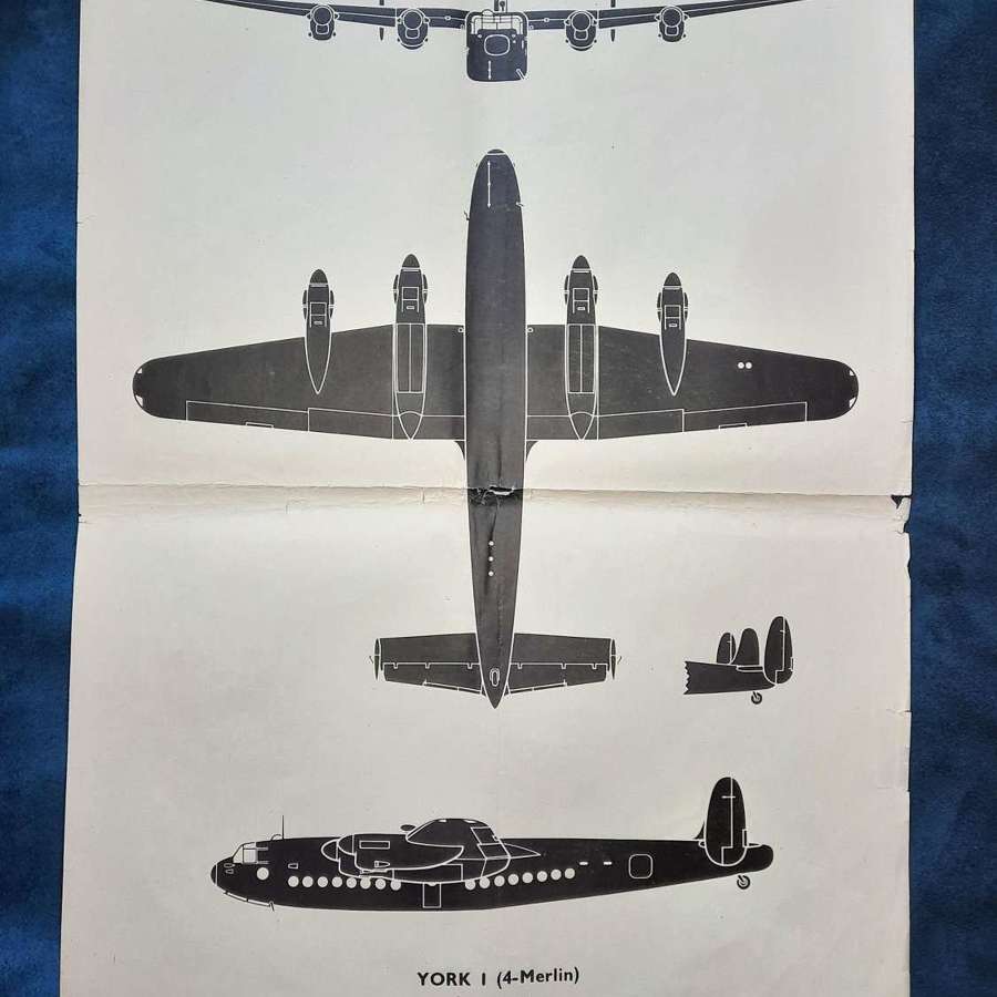 WW2 Avro York Recognition Poster