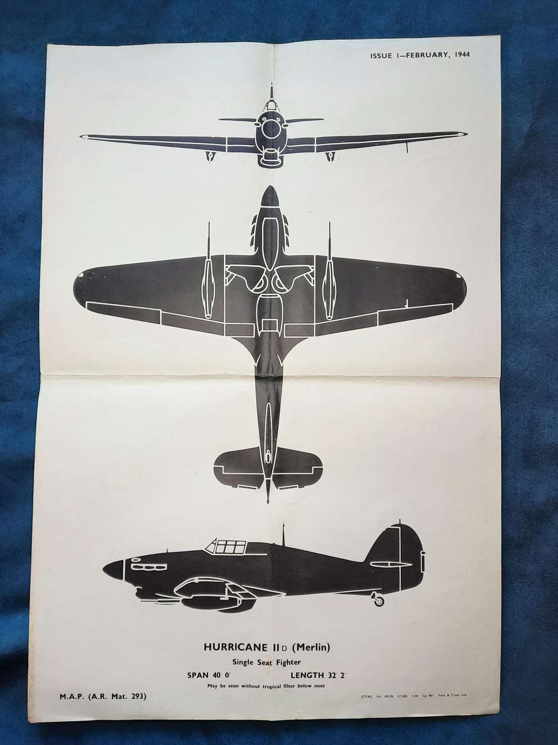 WW2 Hawker Hurricane Recognition Poster