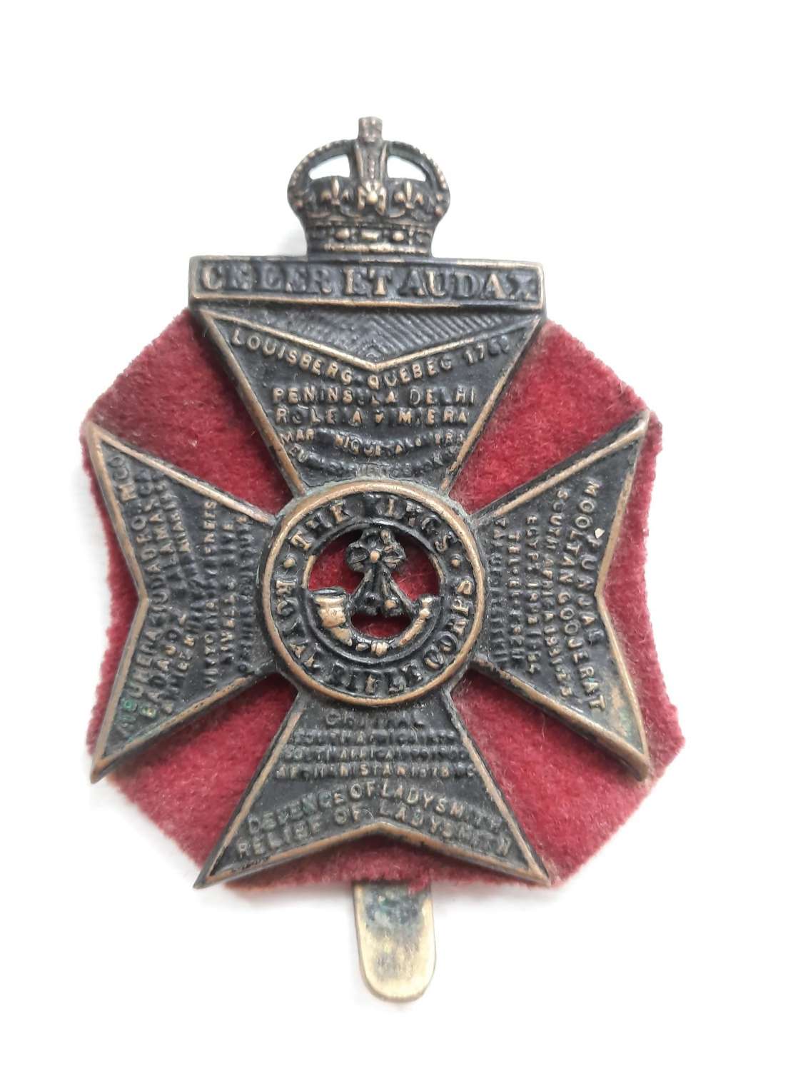 King's Royal Rifle Corps Cap Badge
