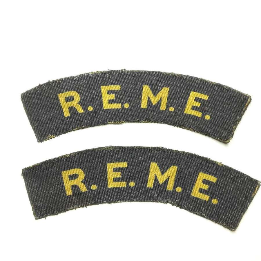 WW2 REME Printed Shoulder Titles