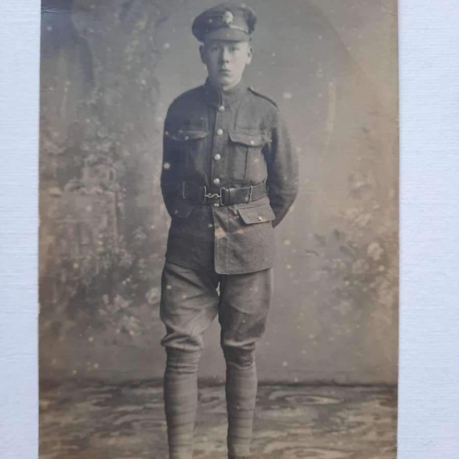 WW1 Army Service Corps Soldier Portrait Postcard