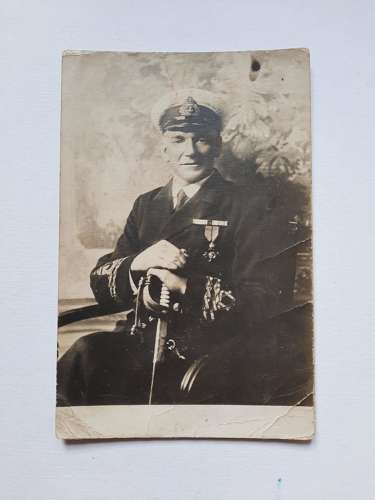 Royal Navy Officer Photo Postcard