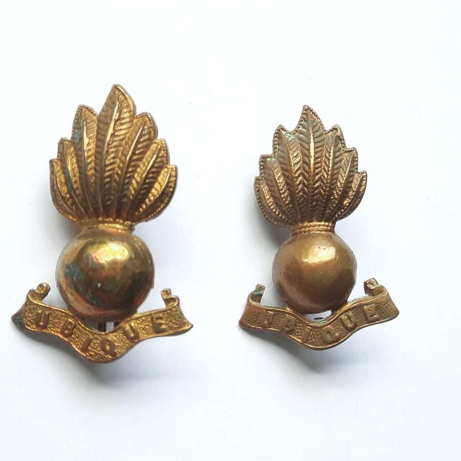 Pair of Royal Artillery Collar Dogs