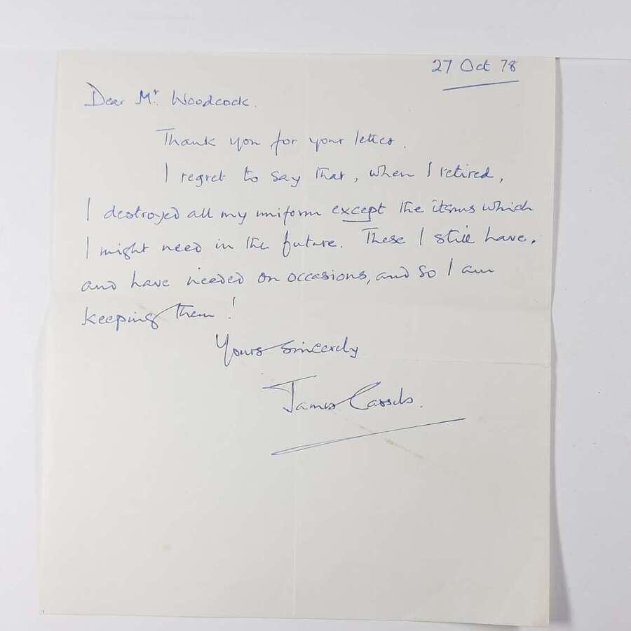 Field Marshal Cassels Autographed Letter