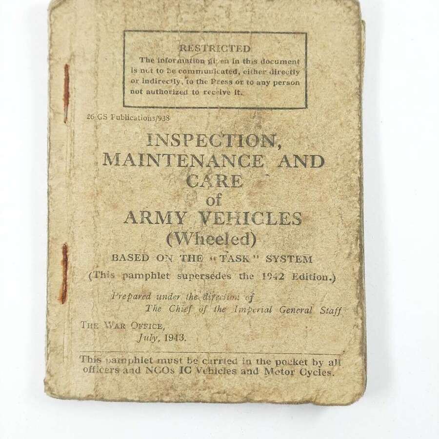 Inspection Maintenance and Care of Army Vehicles (Wheeled)