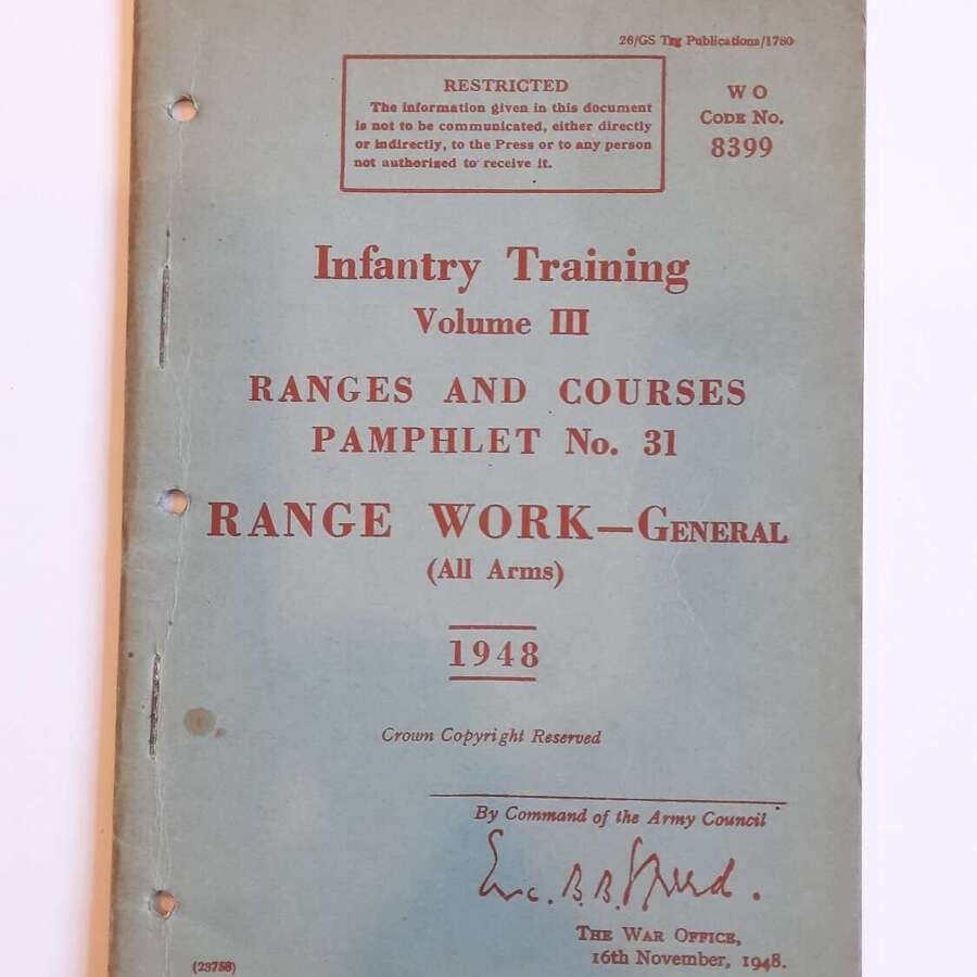 Infantry Training Volume III Range Work General 1948