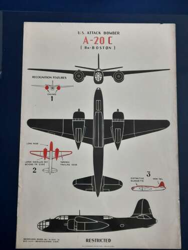 WW2 A-20 Boston Recogntion Poster