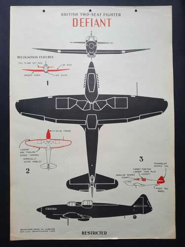 WW2 Boulton & Paul Defiant Recogntion Poster